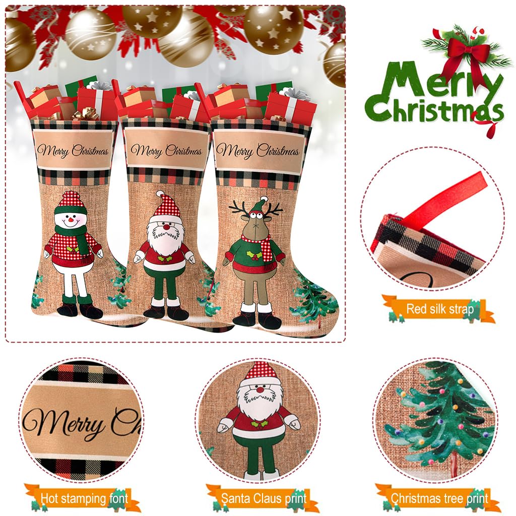HASTHIP 3pcs Christmas Stocking 16 inch Linen Print Christmas Gift Stocking Hanging Christmas Stockings Gift Christmas Stocking Christmas Stocking for Window, Christmas Tree, Door, Christmas Party HASTHIP 3pcs Christmas Stocking 16 inch Linen Print Christmas Gift Stocking Hanging Christmas Stockings Gift Christmas Stocking Christmas Stocking for Window, Christmas Tree, Door, Christmas Party